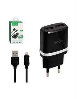 СЗУ Hoco C12i 2 USB (2.4 мАч) + USB кабель Lightning 109680 - фото 1464