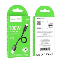 Кабель USB - Type C Hoco X96 (коробка) (0,25m) (6A) 113819