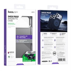Чехол iPhone 17 PRO MAX (6.9) HOCO Magnetic protective case (AS13) (карбон пластик) (коробка) 113814