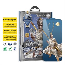 Защитное стекло "Monkey King" iPhone 15 PLUS (6.7) / 16 PLUS (6.7) (black) матовое 113743