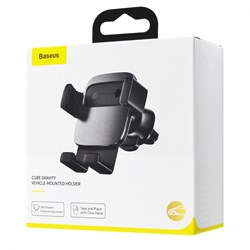 Держатель в автомобиль Baseus Cube Gravity Vehicle-mounted Holder (silver) (SUYL - FK0S) в воздуховод (зажим) 110396 - фото 692