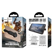 Audio конвертер Hoco LS - 22 для iPhone (Lightning → Dual Lightning) + кольцо держатель 110888