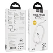 Кабель Type C - Type C Hoco X51 (2m) 5A - высокоскоростной 110003