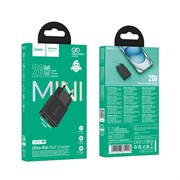 СЗУ Hoco N73 1 USB (QC3.0) + 1 Type-C (PD 20W) (быстрая зарядка) 113791