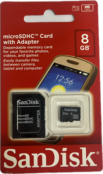 Карта памяти Micro SD SanDisk - 8 gb (+ SD адаптер) 10kl 110764