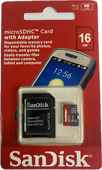 Карта памяти Micro SD SanDisk - 16 gb (+ SD адаптер) 10kl 110765