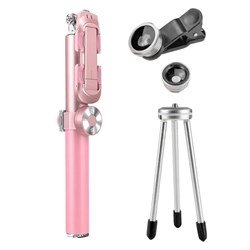 Монопод (селфи палка) WO NEW BR - 11 Bluetooth_ 95 см (штатив+2 линзы в комплекте) 110541