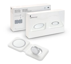 Беспроводная зарядка (оригинал) MagSafe Duo Charger (A2458) для Apple Watch и iPhone (20W) (белая коробка) 109596