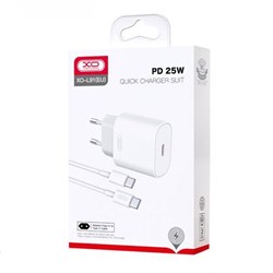 СЗУ XO L91 Type-C (25W) (быстрая зарядка) + кабель Type C - Lightning (Apple 8 pin) (NB189A) 112574