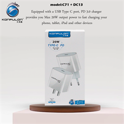 СЗУ Konfulon C71 1 Type-C (20W) + Кабель Type C - Lightning (быстрая зарядка) 109702