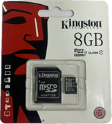 Карта памяти Micro SD Kingston - 8 gb (+ SD адаптер) 10kl 110758