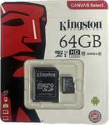 Карта памяти Micro SD Kingston - 64 gb (+ SD адаптер) 10kl 110761