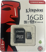 Карта памяти Micro SD Kingston - 16 gb (+ SD адаптер) 10kl 110759