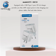 СЗУ Konfulon C71 1 Type-C (20W) + Кабель Type C - Lightning (быстрая зарядка) 109702