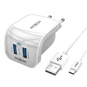 СЗУ MOXOM KH - 25m 2 USB (2,4 A) + Micro (коробка) 109706