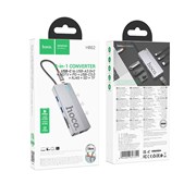 HUB HOCO HB52 Type-C to USB 3.0*2, HDMI, RJ45, TF card, MicroSD, PD (3 А) 113798