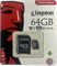Карта памяти Micro SD Kingston - 64 gb (+ SD адаптер) 10kl 110761